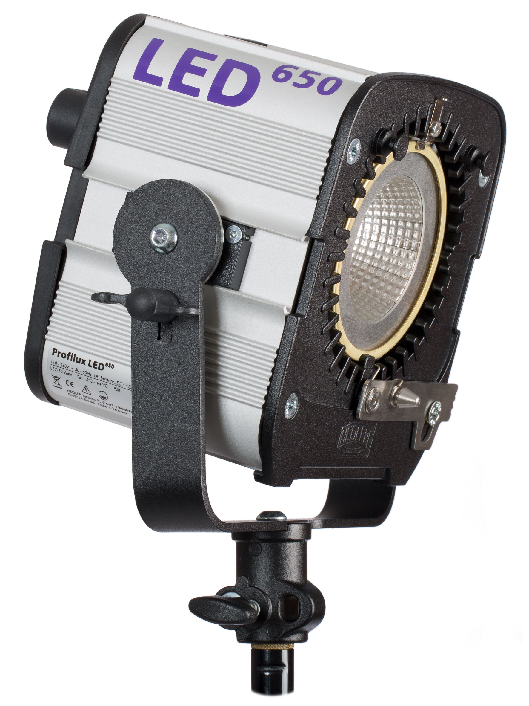 Silberne HEDLER Profilux LED 650 Studiolampe